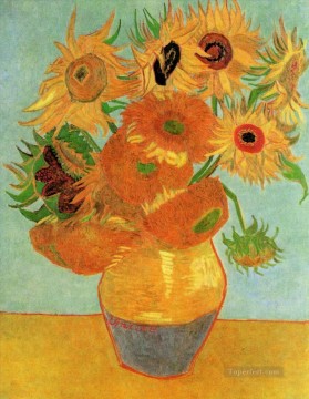Still Life Vase with Twelve Sunflowers Vincent van Gogh Oil Paintings